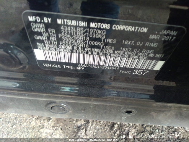JA4AP3AU1HZ044044 Mitsubishi Outlander Sport 2.0