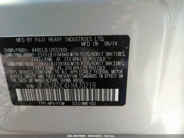 Subaru Forester 2.5i Premium 2015 JF2SJADC4FH470219 Image 10