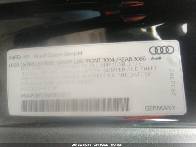 2021 Audi RS 7, VIN: WUAPCBF27MN901811