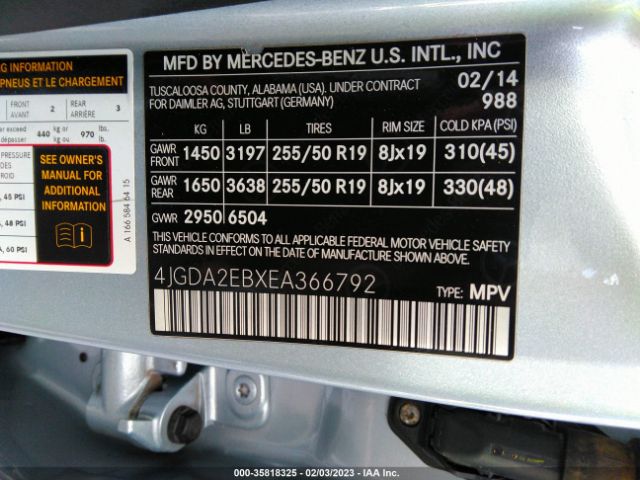 4JGDA2EBXEA366792 Mercedes-Benz M-class Ml 350 Bluetec