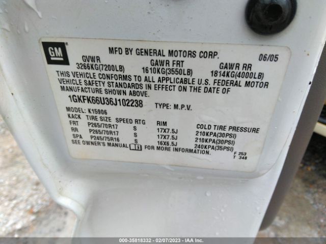 1GKFK66U36J102238 GMC YUKON XL DENALI