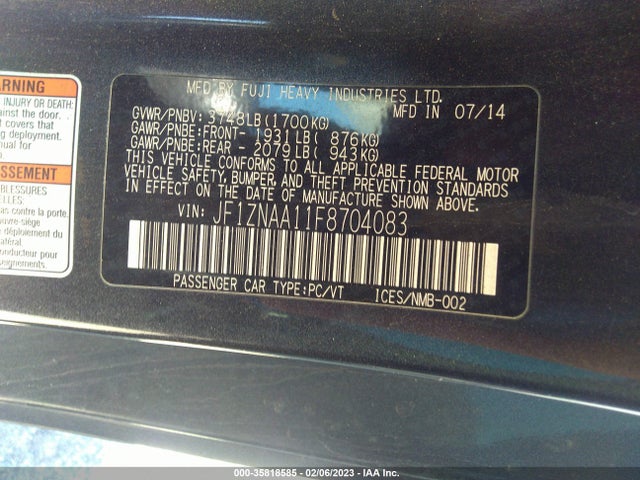 2015 Scion FR-S, VIN: JF1ZNAA11F8704083