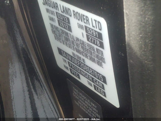 SAJWJ0EF2D8S87015 Jaguar XF