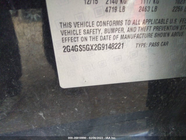 2016 Buick Regal, VIN: 2G4GS5GX2G9148221