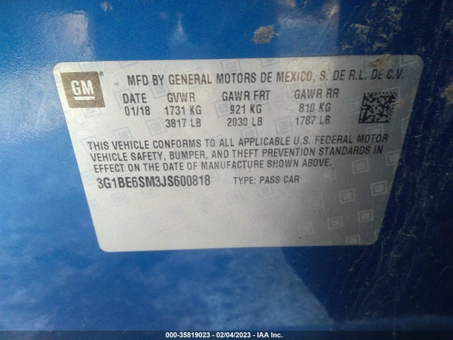 Chevrolet CRUZE LT 2018 3G1BE6SM3JS600818 Image 10