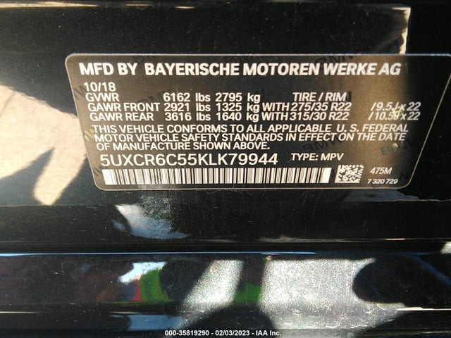 BMW X5 Xdrive40i 2019 5UXCR6C55KLK79944 Image 9