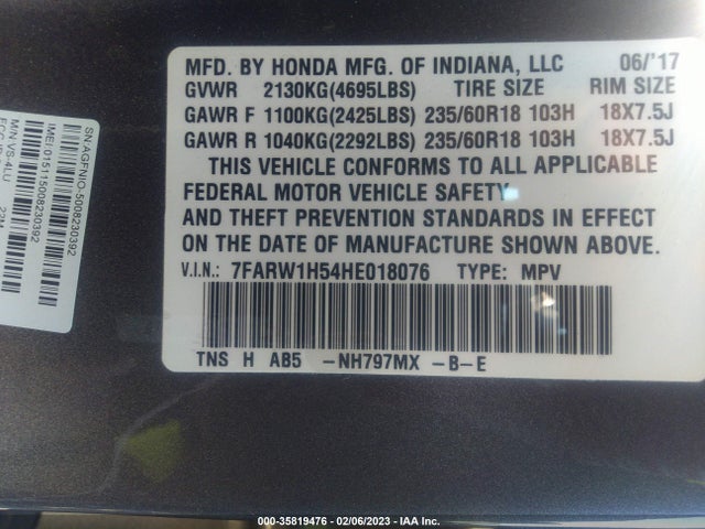 Honda CR-V EX 2017 7FARW1H54HE018076 Image 9