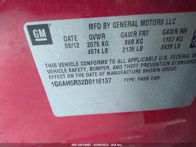 1G6AH5R32D0116137 Cadillac ATS
