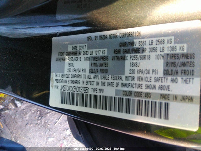 2017 Mazda CX-9, VIN: JM3TCACY3H0137951