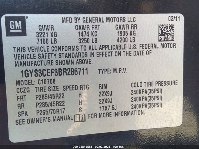 Cadillac Escalade Premium 2011 1GYS3CEF3BR286711 Image 10