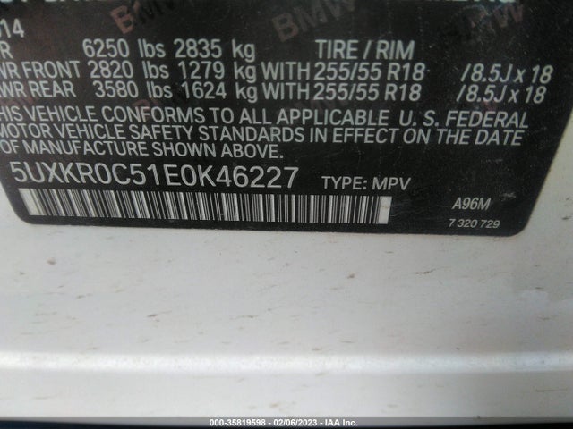 BMW X5 Xdrive35i 2014 5UXKR0C51E0K46227 Image 9