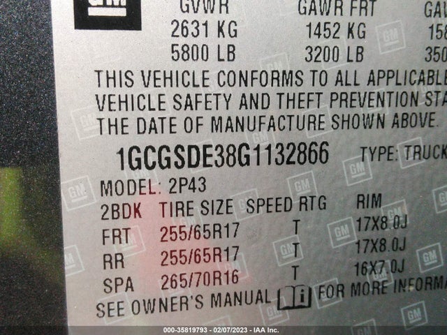 2016 Chevrolet Colorado, VIN: 1GCGSDE38G1132866