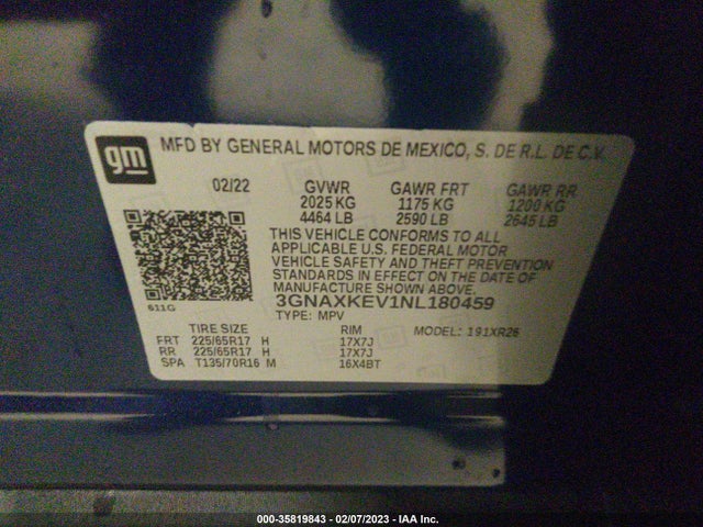 Chevrolet EQUINOX LT 2022 3GNAXKEV1NL180459 Image 9