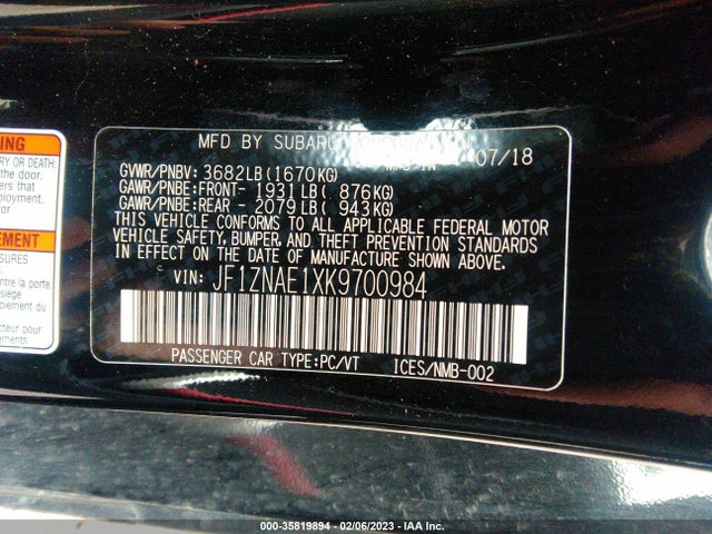 2019 Toyota 86, VIN: JF1ZNAE1XK9700984