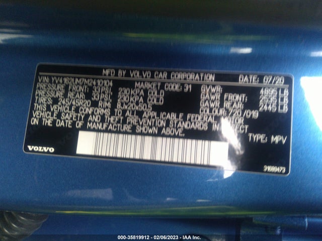 2021 Volvo XC40, VIN: YV4162UM7M2410104