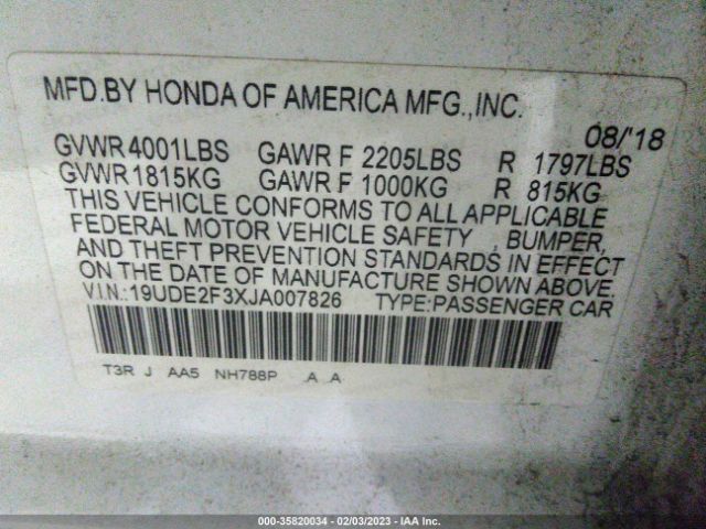 19UDE2F3XJA007826 Acura ILX