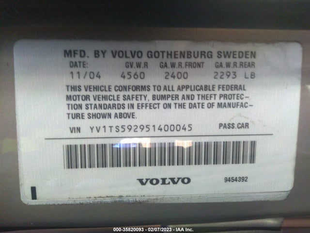 YV1TS592951400045 Volvo S80