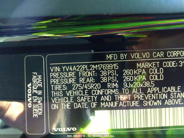 2021 Volvo XC90, VIN: YV4A22PL2M1769915