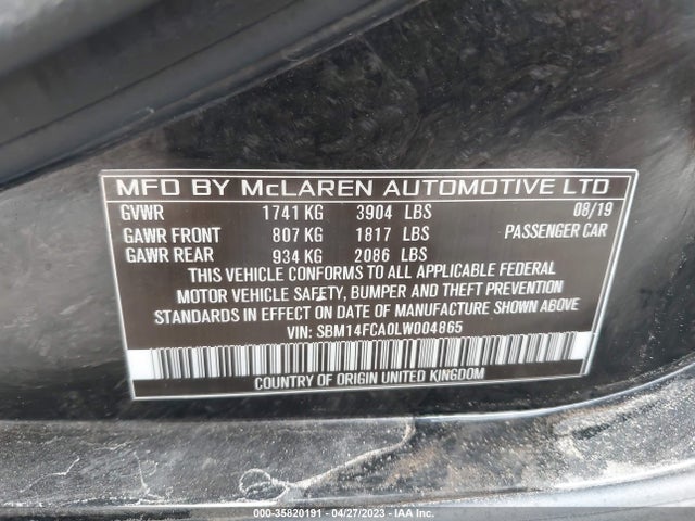 2020 McLaren 720S, VIN: SBM14FCA0LW004865