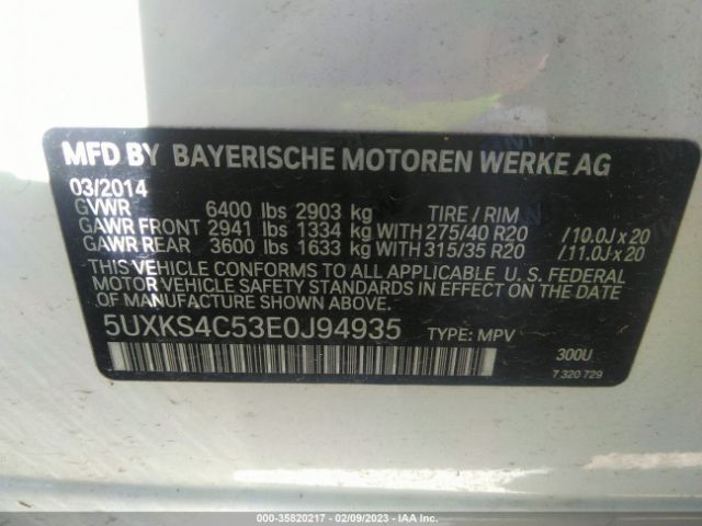 5UXKS4C53E0J94935 BMW X5 Xdrive35d