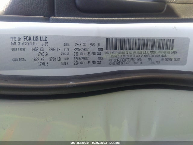 1C4RJFAG8FC737912 Jeep Grand Cherokee Laredo