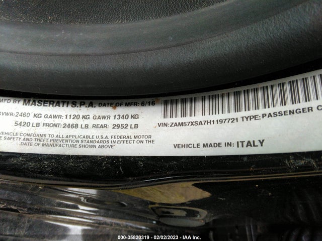 ZAM57XSA7H1197721 Maserati Ghibli