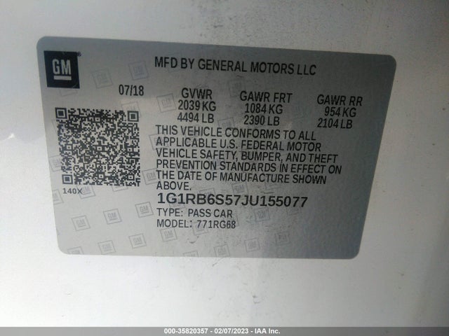 Chevrolet Volt Premier 2018 1G1RB6S57JU155077 Image 10