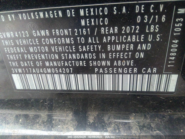 3VW117AU4GM054207 Volkswagen Golf Tsi S