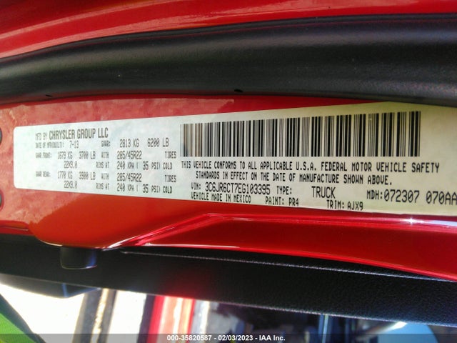RAM 1500 R/t 2014 3C6JR6CT7EG103395 Image 10