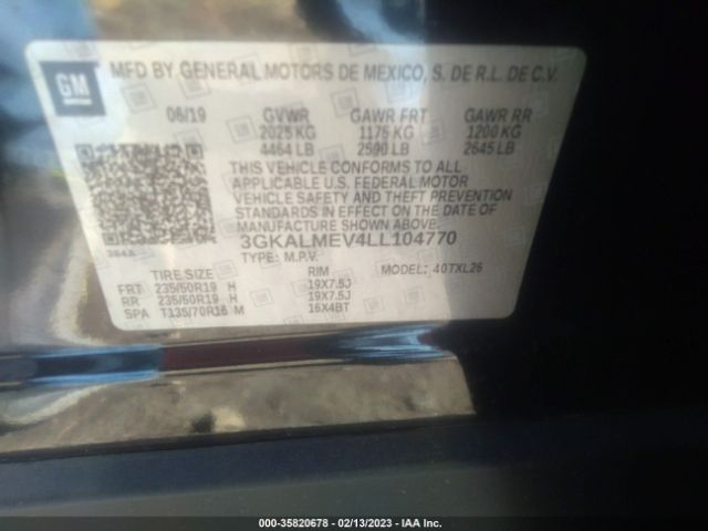 3GKALMEV4LL104770 GMC Terrain Sle