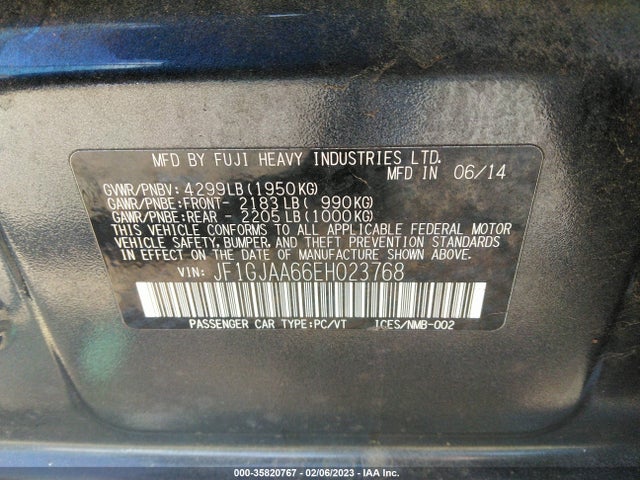 Subaru IMPREZA SEDAN 2014 JF1GJAA66EH023768 Image 11