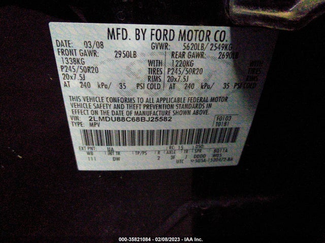 Lincoln MKX 2008 2LMDU88C68BJ25582 Image 10