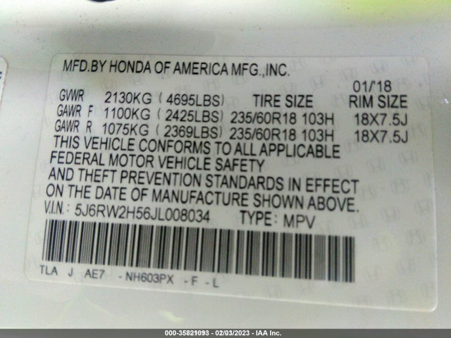 Honda CR-V EX 2018 5J6RW2H56JL008034 Image 10