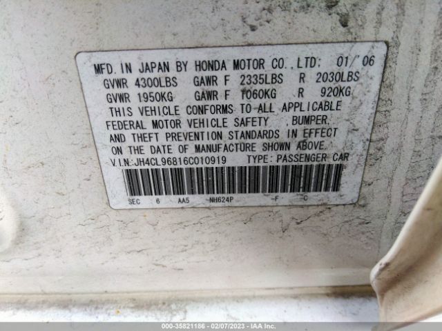JH4CL96816C010919 Acura TSX