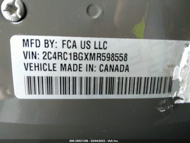 2021 CHRYSLER PACIFICA TOURING L VIN: 2C4RC1BGXMR598558