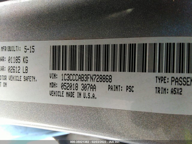 Chrysler 200 Limited 2015 1C3CCCAB3FN728868 Image 9