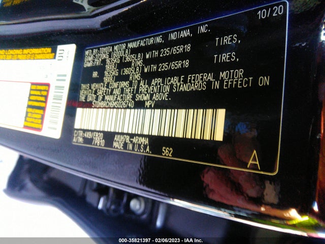 2021 Toyota Highlander, VIN: 5TDHBRCH6MS026740