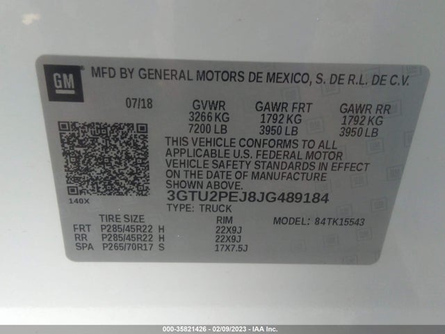 GMC Sierra 1500 Denali 2018 3GTU2PEJ8JG489184 Image 9