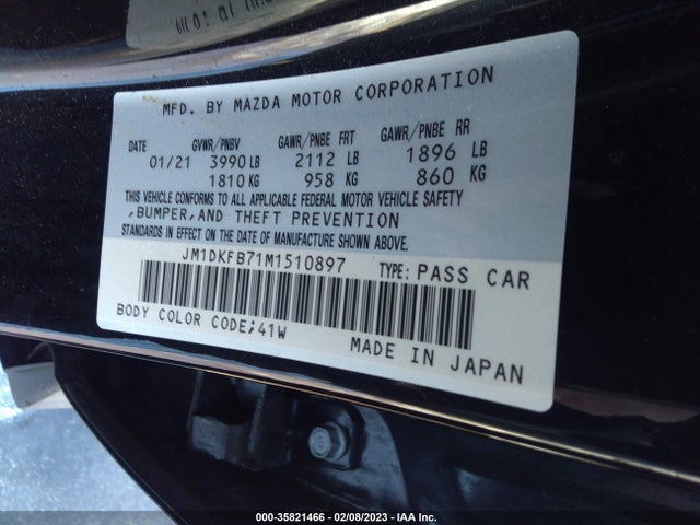 2021 Mazda CX-3, VIN: JM1DKFB71M1510897