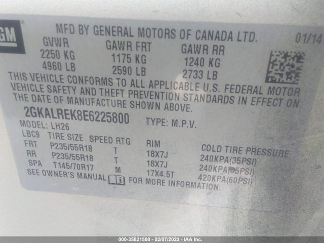 GMC Terrain Sle 2014 2GKALREK8E6225800 Image 9