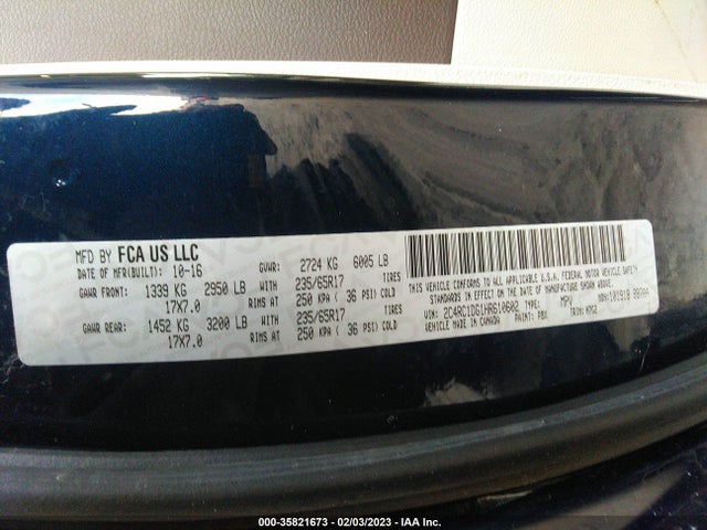 Chrysler Pacifica Touring 2017 2C4RC1DG1HR610602 Image 10