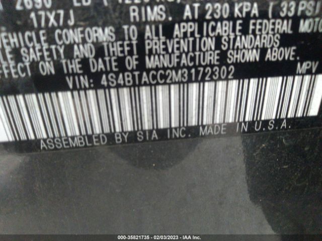 4S4BTACC2M3172302 Subaru Outback Premium