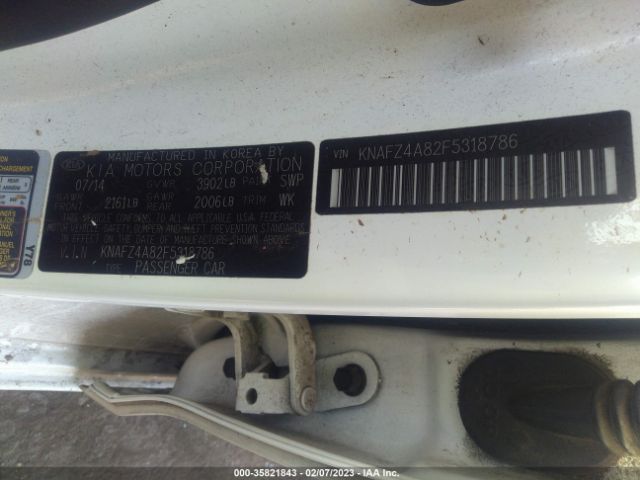 KNAFZ4A82F5318786 KIA FORTE EX
