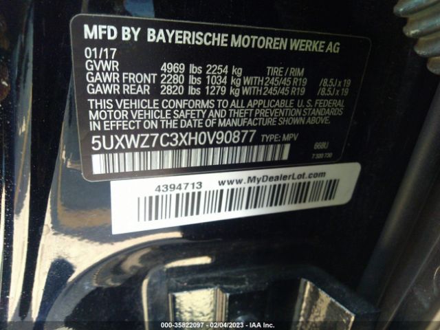 5UXWZ7C3XH0V90877 BMW X3 Sdrive28i