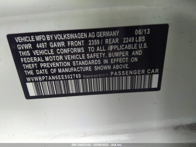 WVWBP7AN6EE502769 Volkswagen CC SPORT