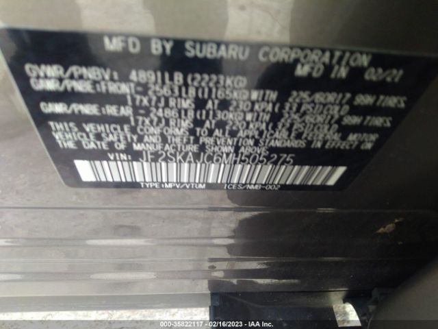 JF2SKAJC6MH505275 Subaru Forester Premium