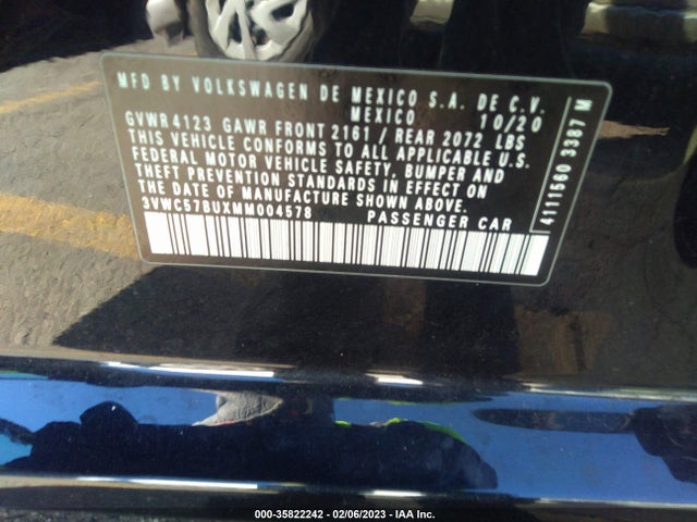 3VWC57BUXMM004578 Volkswagen Jetta S/se/r-line