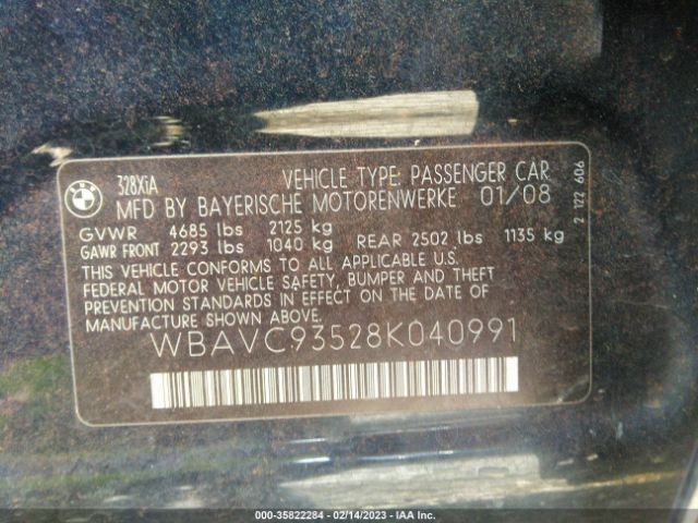 WBAVC93528K040991 BMW 3 Series 328xi