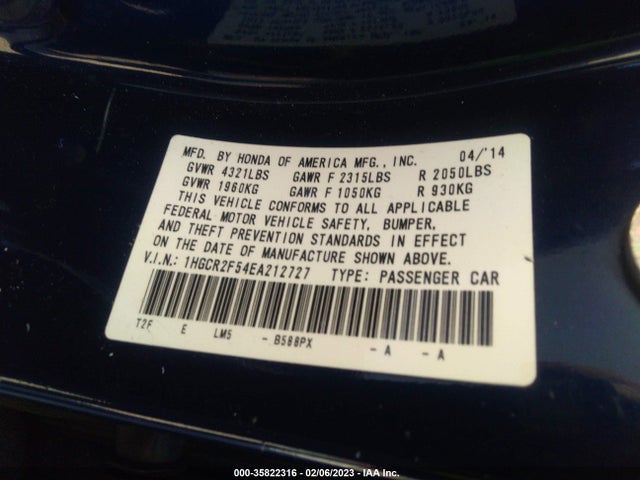 Honda Accord Sedan Sport 2014 1HGCR2F54EA212727 Image 11