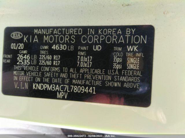 KNDPM3AC7L7809441 KIA Sportage Lx